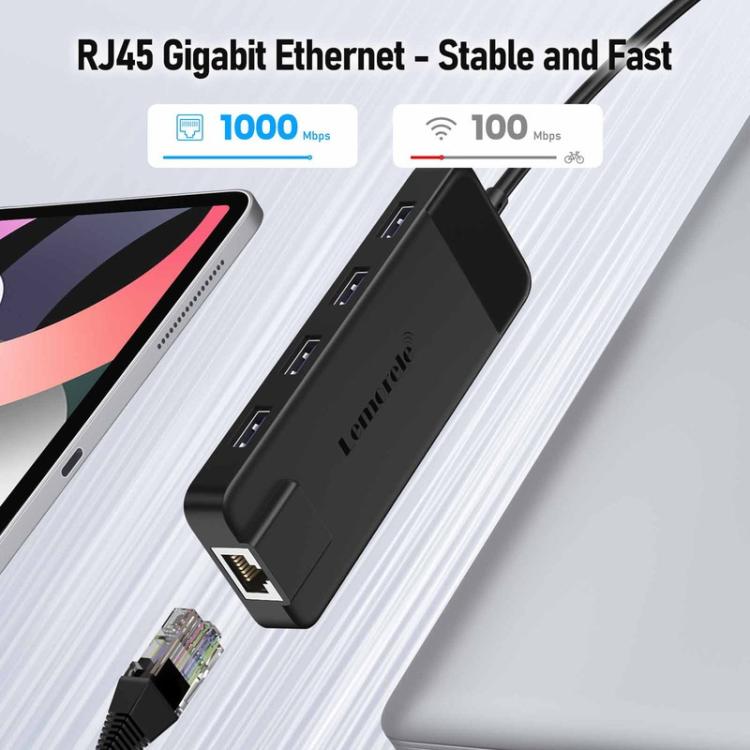 Estación de acoplamiento Lemorele TC93 10 en 1 con puerto USB tipo C y adaptador de carga Gigabit PD compatible con HDMI.