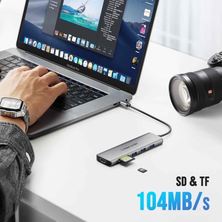 Estación de acoplamiento Lemorele TC38L 8 en 1 Tipo-C con adaptador de carga Gigabit PD compatible con HDMI