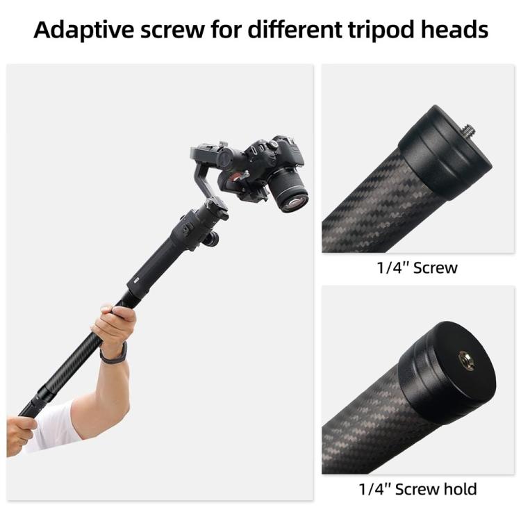 KE-36 para estabilizador de cardán DJI RS3 / RS4, montaje de tornillo de 1/4 de pulgada, varilla de extensión de fibra de carbono de 35 cm.
