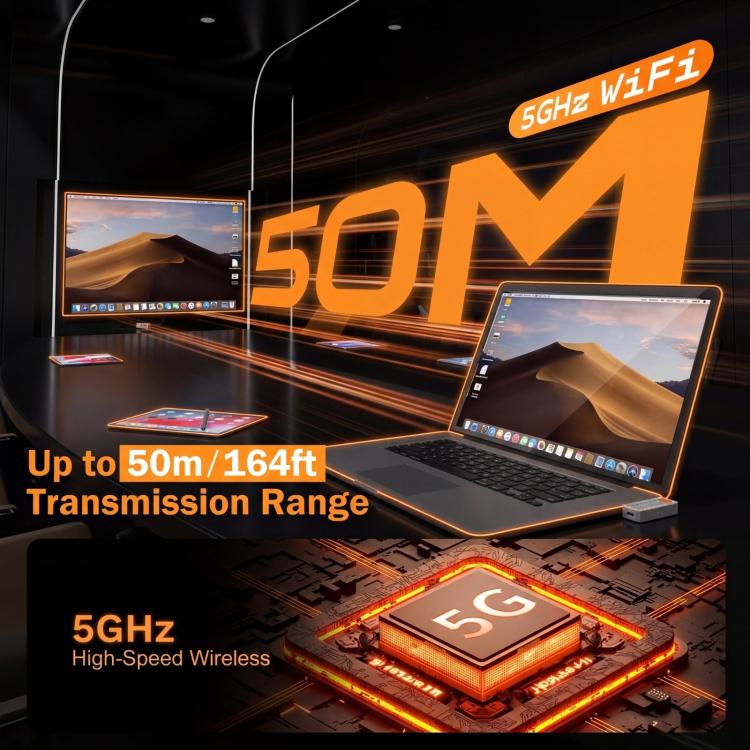 Transmisor USB-C Lemorele P400 para transmisión de vídeo inalámbrica 1080P, adaptador compatible con HDMI.