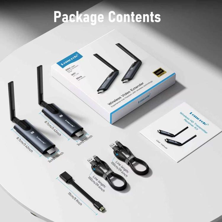 Transmisor de vídeo inalámbrico HDMI Lemorele R1040, 1 transmisor, 4 receptores, HD 1080p para múltiples pantallas.