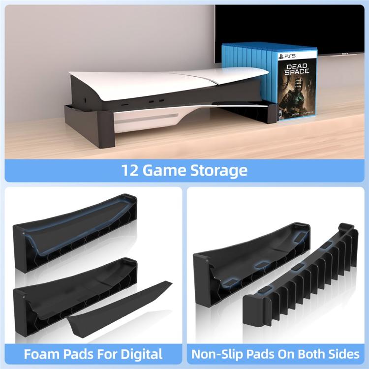 Base de almacenamiento refrigerada para 12 discos de juegos (Edición Digital Disc) para PS5 Pro / PS5 Slim