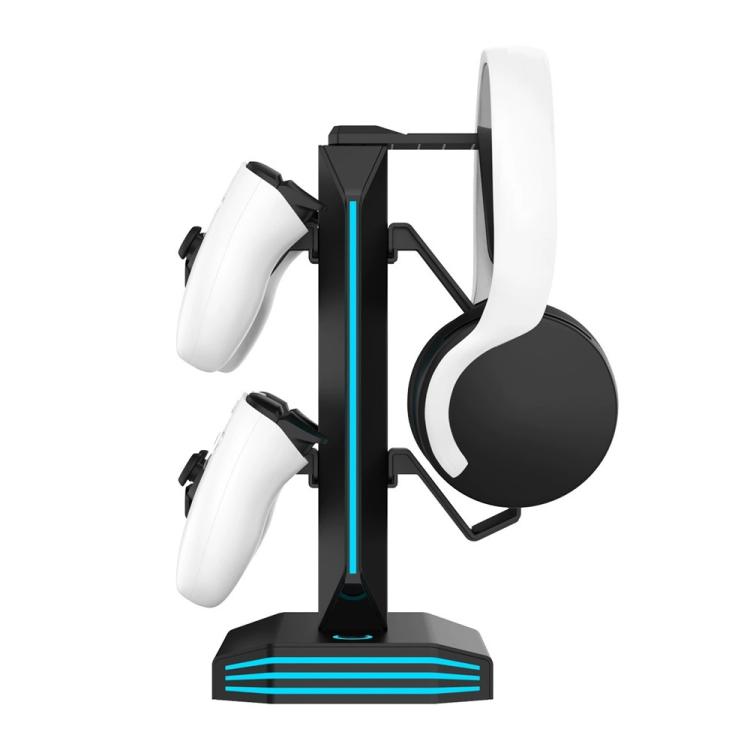8006 puertos de carga USB, soporte para controlador de juegos RGB giratorio de 360 grados, soporte para auriculares