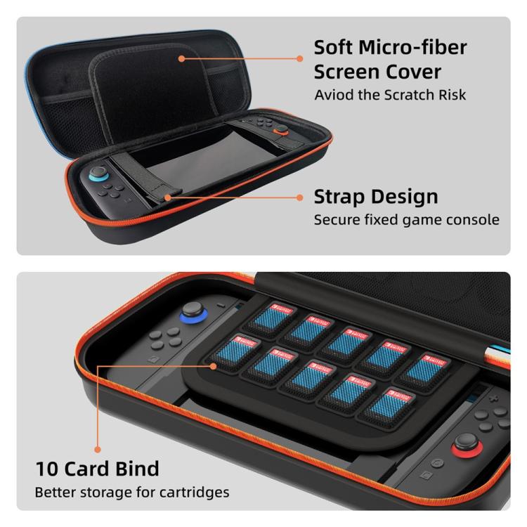 Bolsa de viaje portátil de PU para Nintendo Switch 2, estuche de almacenamiento multifunción con ranuras para tarjetas de juego.