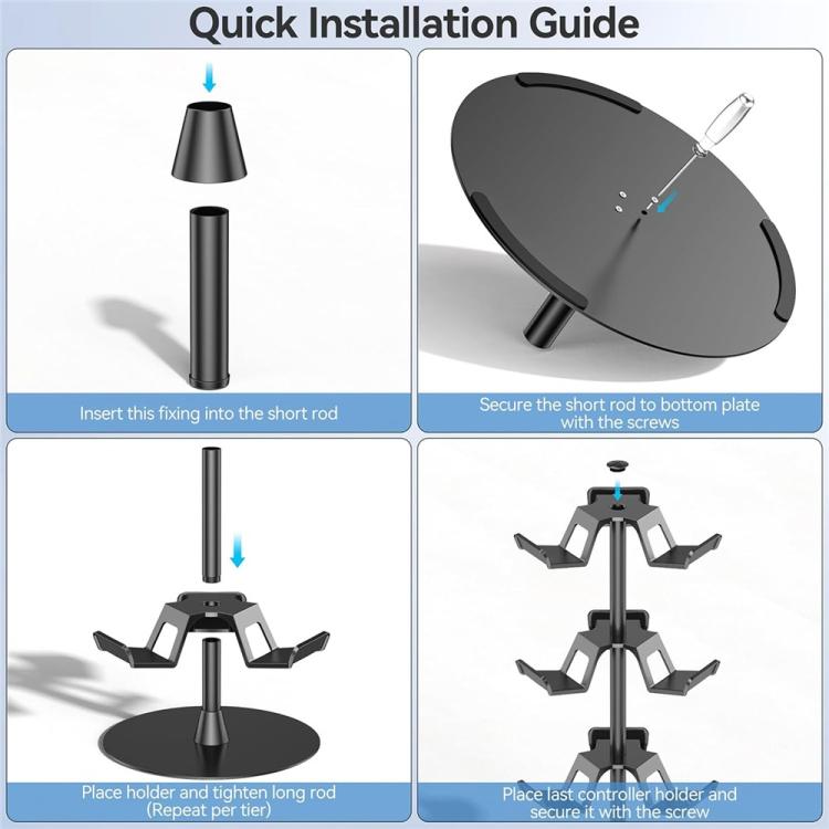 Soporte giratorio de 360 grados de 4 niveles para mandos de juegos de Xbox / PS5 / Nintendo Switch