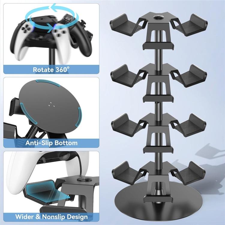 Soporte giratorio de 360 grados de 4 niveles para mandos de juegos de Xbox / PS5 / Nintendo Switch
