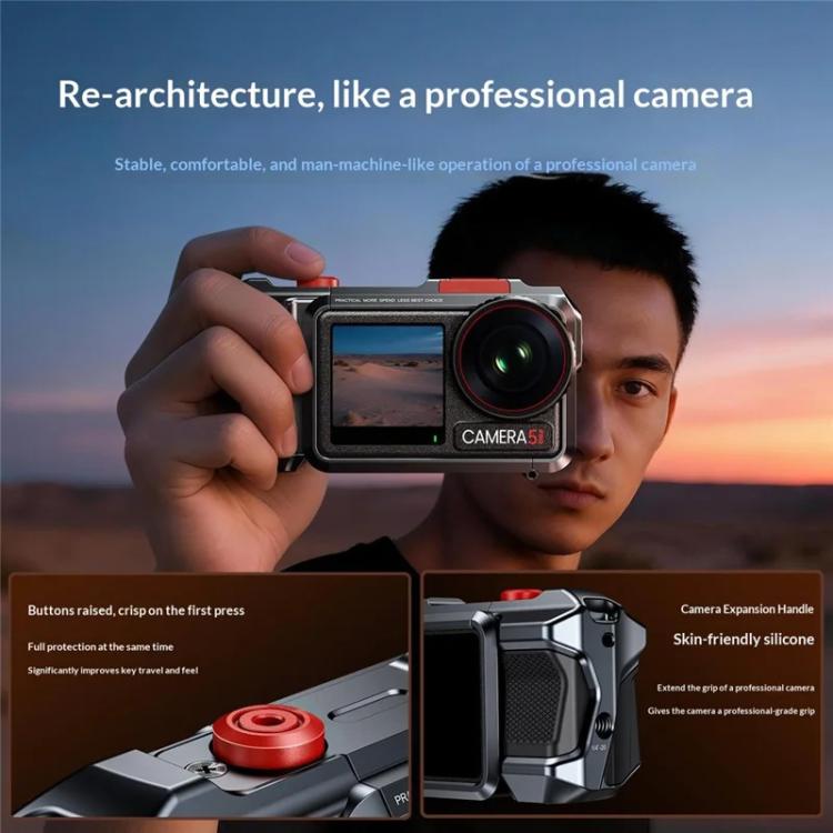Carcasa protectora de aleación de aluminio para cámara de acción DJI Osmo Action 3 / 4 / 5 Pro.