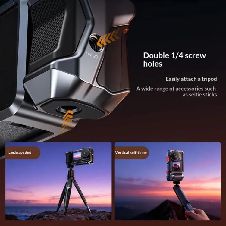 Carcasa protectora de aleación de aluminio para cámara de acción DJI Osmo Action 3 / 4 / 5 Pro.