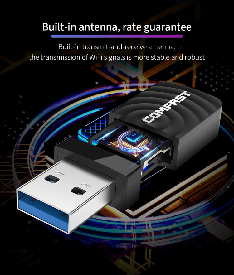 Adaptador WiFi USB COMFAST CF-812AC - WiFi inalámbrico USB de 1300 Mbps, CF-812AC