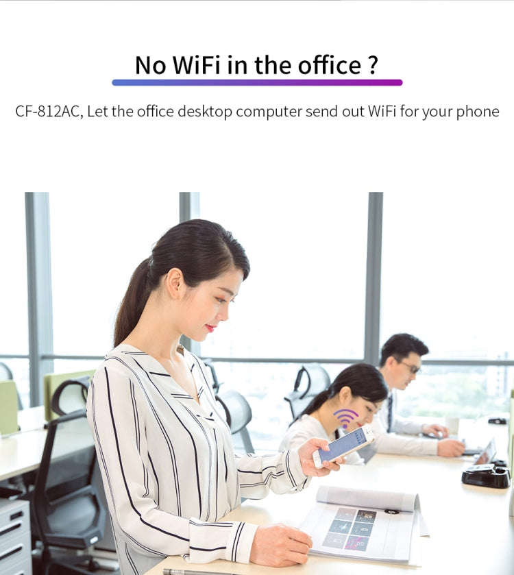 Adaptador WiFi USB COMFAST CF-812AC - WiFi inalámbrico USB de 1300 Mbps, CF-812AC
