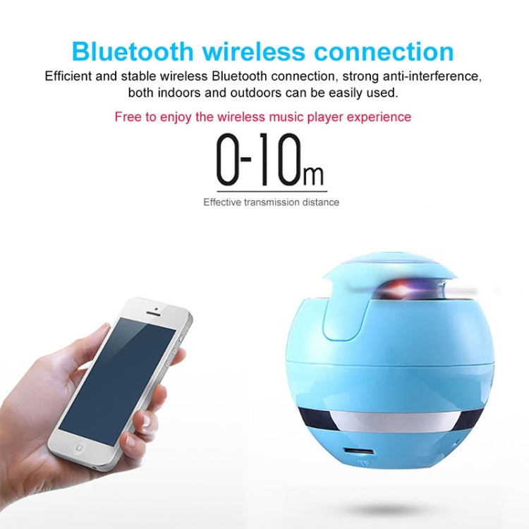 T&G A18 Ball Altavoz Bluetooth con luz LED Mini altavoz inalámbrico portátil Música móvil Subwoofer MP3 Soporte TF, BLACK, BLUE, PINK, WHITE