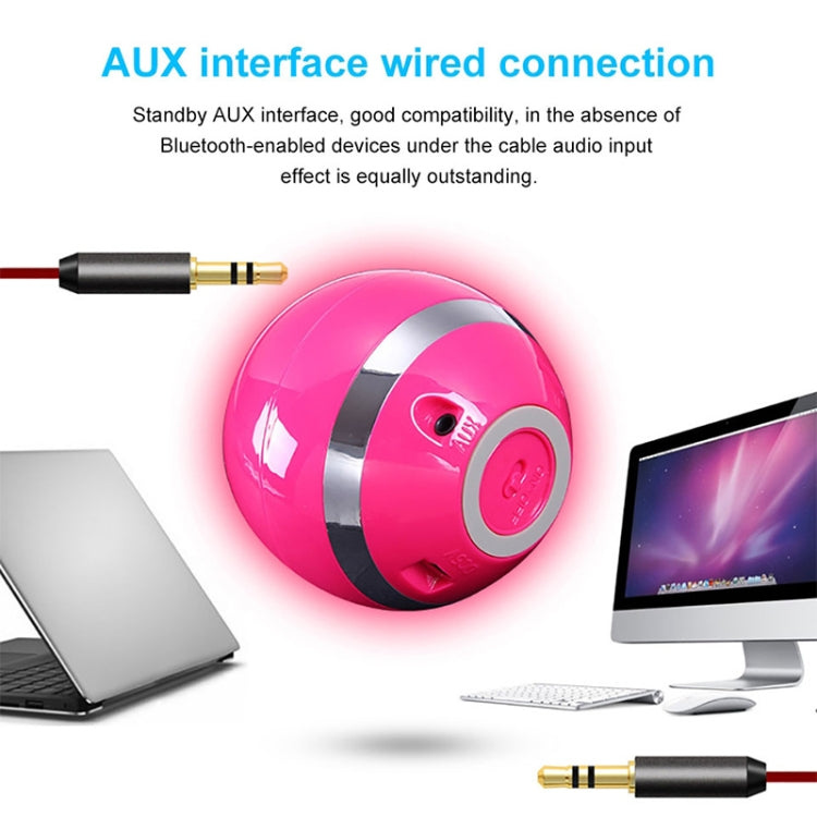 T&G A18 Ball Altavoz Bluetooth con luz LED Mini altavoz inalámbrico portátil Música móvil Subwoofer MP3 Soporte TF, BLACK, BLUE, PINK, WHITE