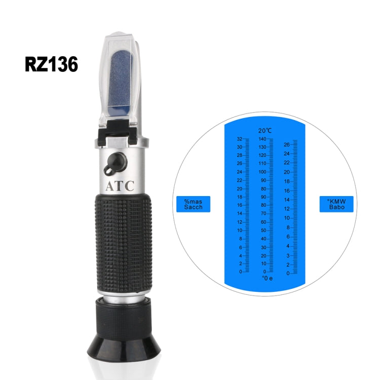 Refractómetro RZ136, medidor de vino y fruta, azúcar, portátil, Auto Brix, 0 ~ 32% de Alcohol, 0 ~ 26%, refractómetro para zumo de fruta, vino y azúcar