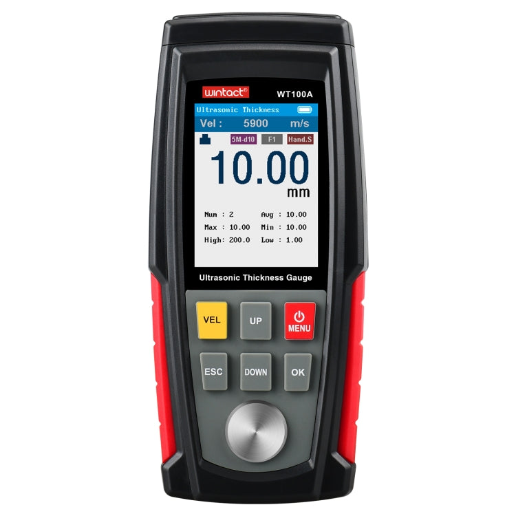 Medidor de espesor ultrasónico Digital WT100A, medidor de espesor Digital con carga USB, probador de Metal de alta precisión, WT100A