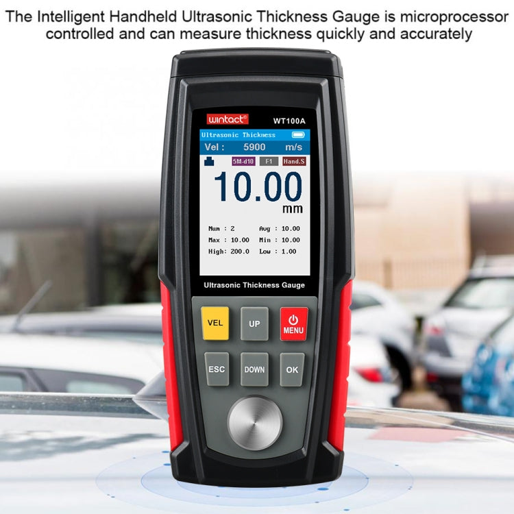 Medidor de espesor ultrasónico Digital WT100A, medidor de espesor Digital con carga USB, probador de Metal de alta precisión, WT100A