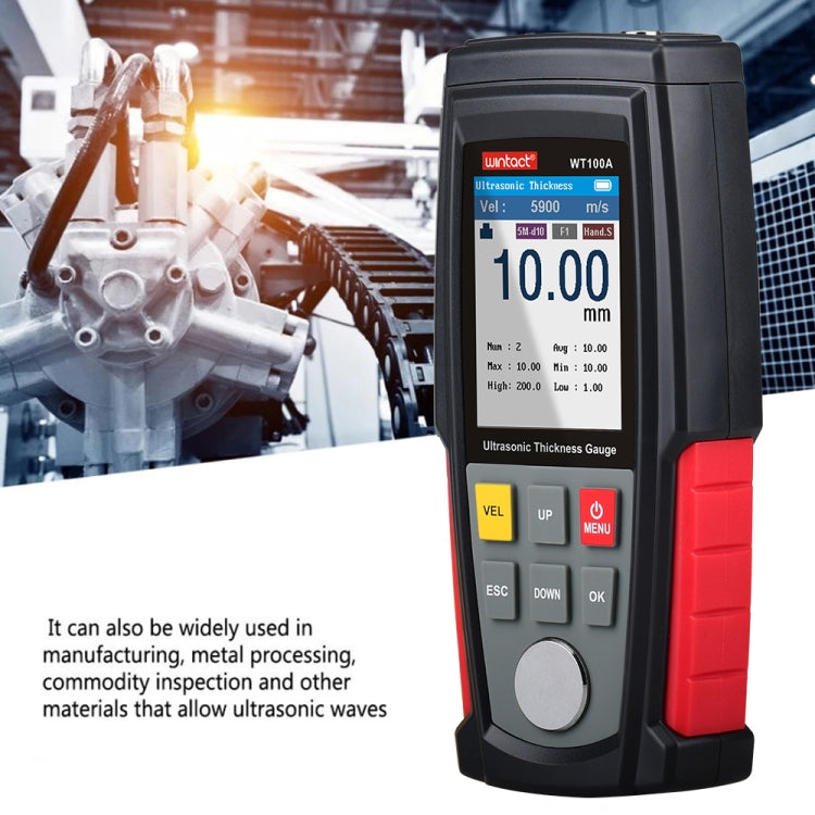 Medidor de espesor ultrasónico Digital WT100A, medidor de espesor Digital con carga USB, probador de Metal de alta precisión, WT100A