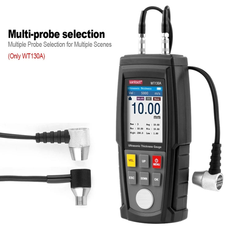 Medidor de espesor ultrasónico Digital WT130A, medidor de espesor Digital con carga USB, probador de Metal de alta precisión, WT130A