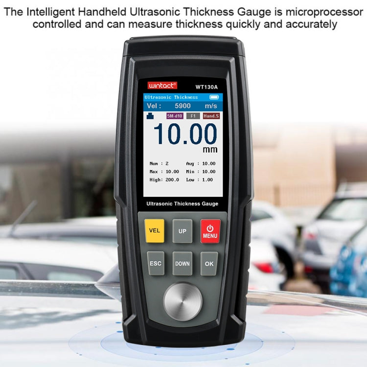 Medidor de espesor ultrasónico Digital WT130A, medidor de espesor Digital con carga USB, probador de Metal de alta precisión, WT130A