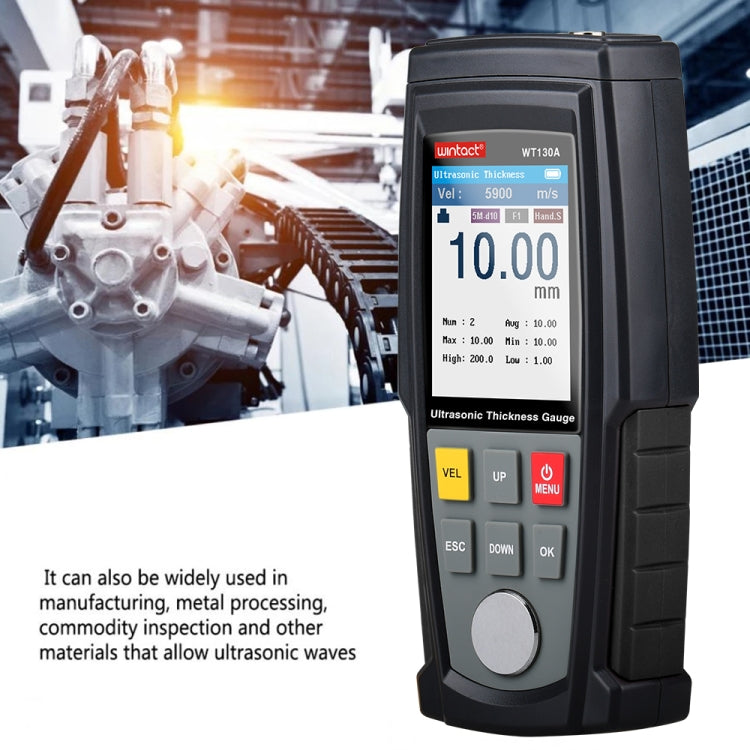 Medidor de espesor ultrasónico Digital WT130A, medidor de espesor Digital con carga USB, probador de Metal de alta precisión, WT130A