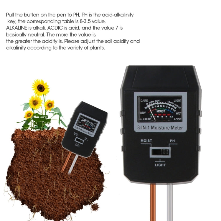 RZ97 Mini PH del suelo humedad Medición de humedad medidor de PH Monitor de humedad del suelo higrómetro jardinería cultivo de plantas probador de humedad, RZ97