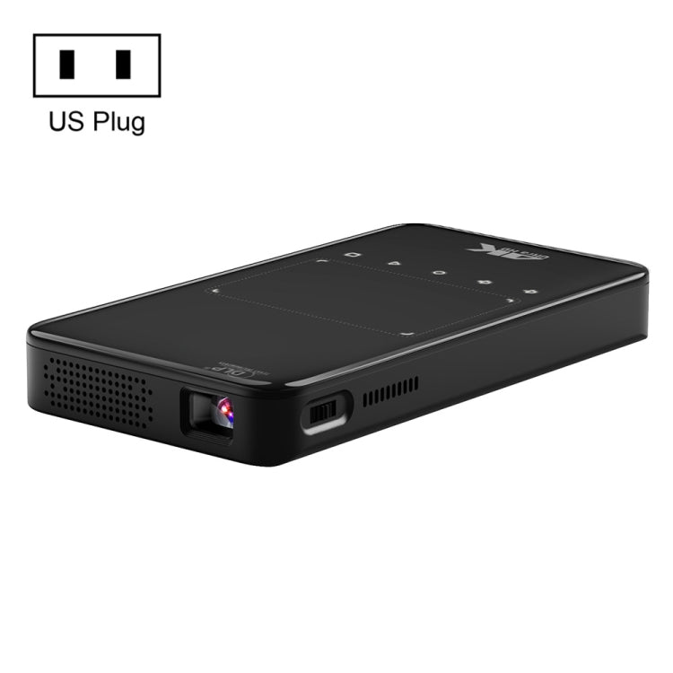 X2 (1+8G) DLP Android 7.1Smart Mini Proyector X2 con cubierta de lente deslizante Wifi Mini proyector (Negro), 1GB+8GB US Plug, 1GB+8GB EU Plug