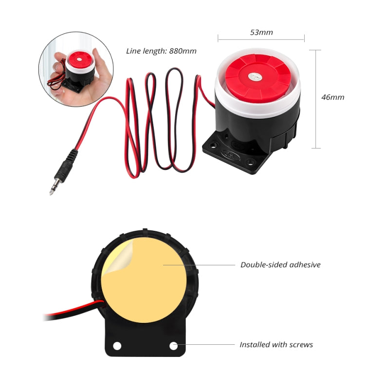 Mini alarma con cable PSTN/GSM sistema de seguridad de alarma para el hogar inalámbrico accesorios de alarma de bocina de 120 decibeles
