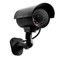 Cámara CCTV simulada a prueba de agua con LED intermitente para una alarma de seguridad de búsqueda realista, black, Plata