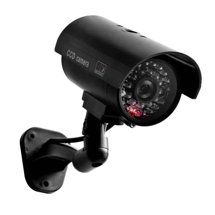 Cámara CCTV simulada a prueba de agua con LED intermitente para una alarma de seguridad de búsqueda realista, black, Plata