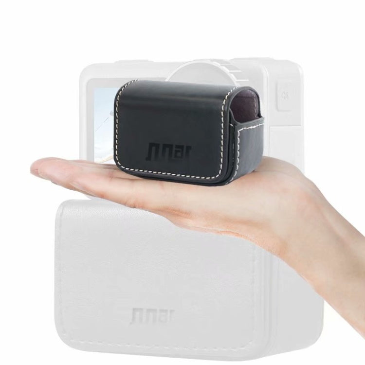 Mini estuche de cuero a prueba de agua Caja de transporte de almacenamiento para DJI OSMO Action / GoPro / SJCAM / Xiaomi Mi Jia, Negro, Café