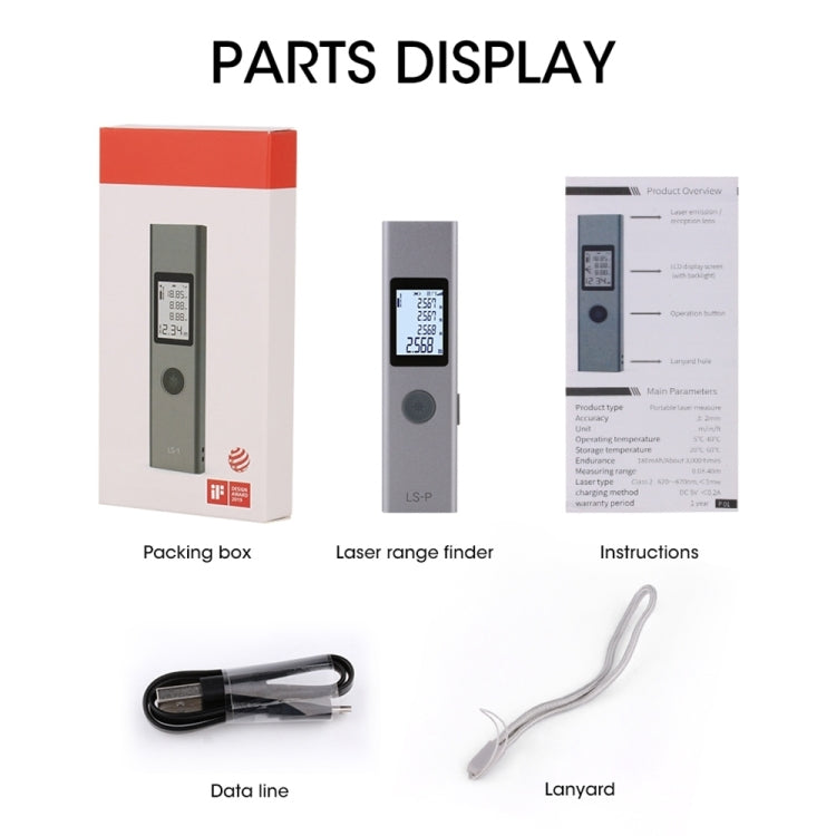 Telémetro láser LS-P, medidor de distancia de 40m, Mini medidor de distancia láser Digital LCD recargable de mano, telémetro láser de 131 pies, 40m
