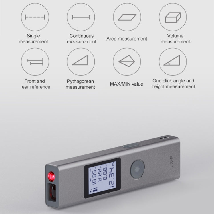 Telémetro láser LS-P, medidor de distancia de 40m, Mini medidor de distancia láser Digital LCD recargable de mano, telémetro láser de 131 pies, 40m