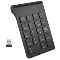 Teclado numérico mini USB de 18 teclas de 2,4 GHz, Wireless Black
