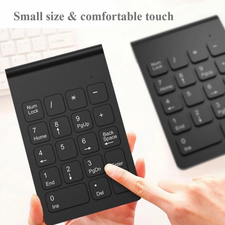 Teclado numérico mini USB de 18 teclas de 2,4 GHz, Wireless Black