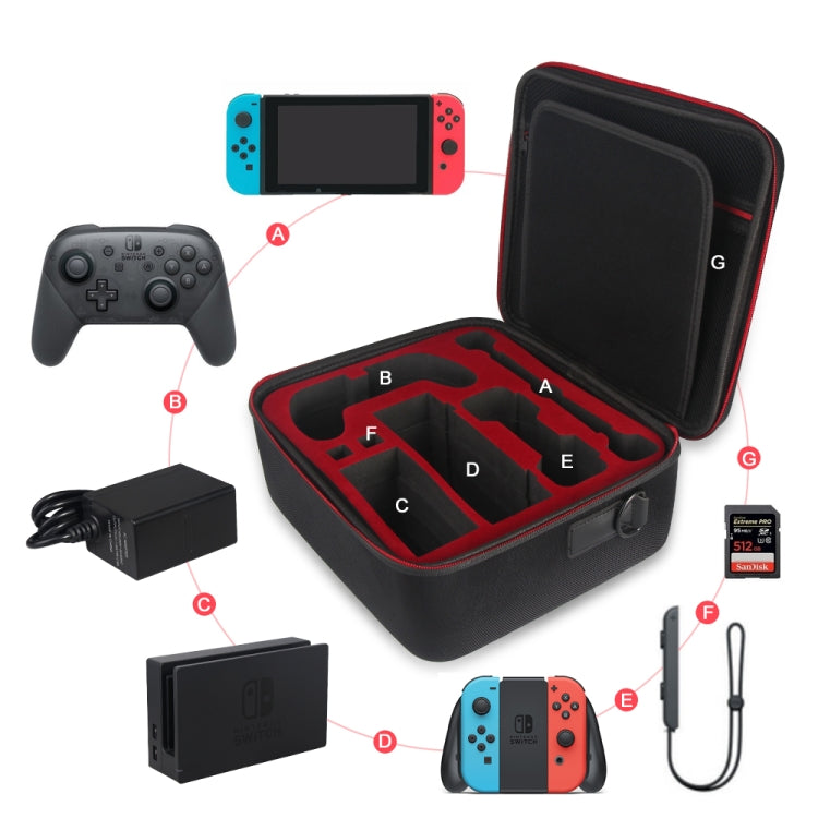 DOBE TNS-1898 Caja de viaje protectora grande Estuche de almacenamiento Bolsa de transporte EVA para consola Nintendo Switch, TNS-1898
