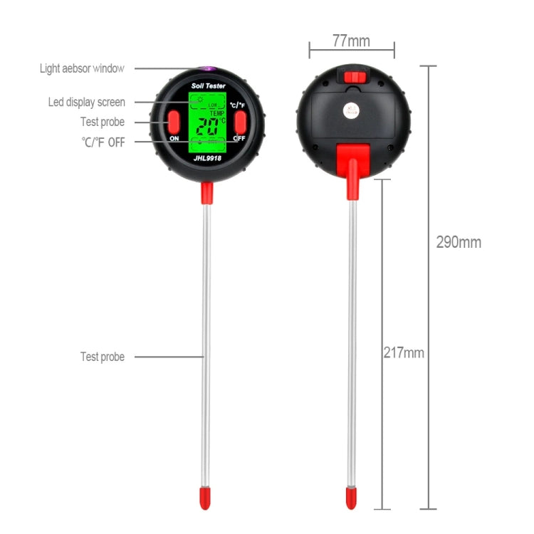 Medidor de PH del suelo RZ104, Detector de humedad, medidor de PH Digital, Monitor de suelo, probador de suelo para plantas de jardinería PH, RZ104