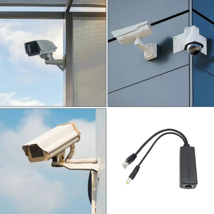 Divisor de alimentación a través de Ethernet, entrada de 48 V y salida de 12 V, adaptador divisor PoE de 48 V, permite que la cámara IP de 12 V CC se convierta en cámara POE, Power Over Ethernet Splitter