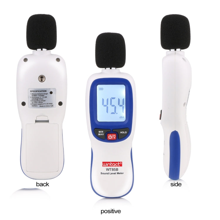 Medidor de nivel de sonido WT85B medidor de decibelios Digital medidor de ruido Digital probador de ruido ambiental, WT85B White, WT85B Black