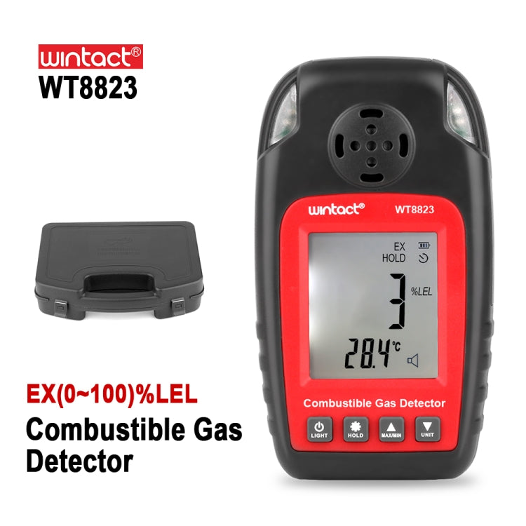 Detector de alarma de Gas Combustible WT8823, fuga de Gas inflamable, pantalla LCD Digital Natural, Monitor, analizador de Gas, WT8823