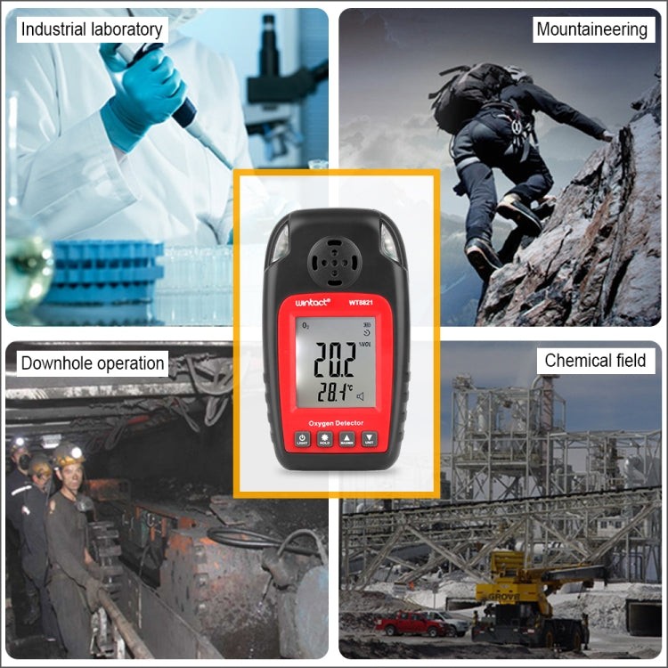 Detector de oxígeno WINTACT WT8821, Sensor de Gas de oxígeno independiente, Detector de alarma de envenenamiento de alta sensibilidad, WT8821