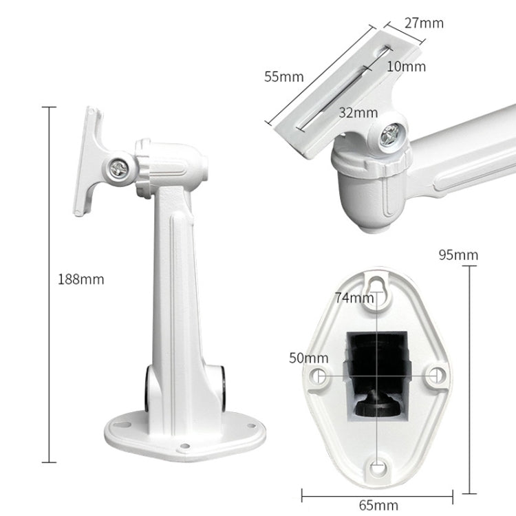 Soporte de montaje en pared CCTV, soporte plateado metálico de aluminio para interior y exterior, accesorios de soporte para cámara IP