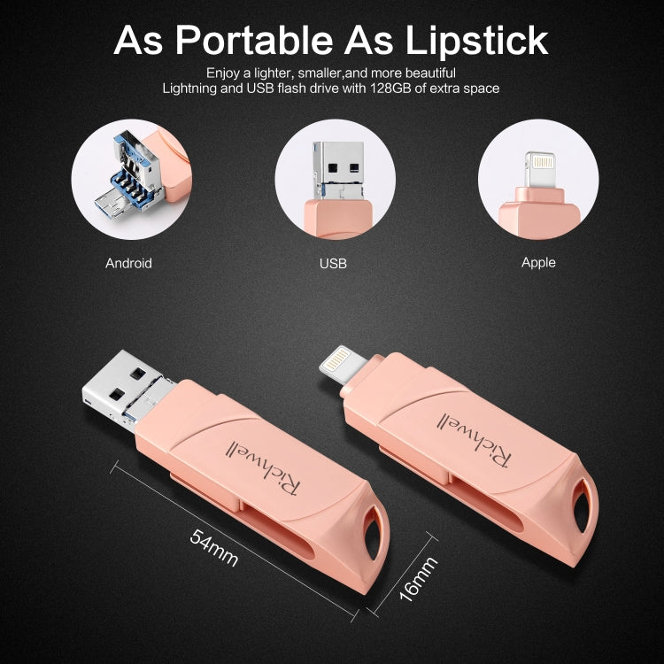 Disco flash USB Richwell DXZ64 64G 3 en 1 Micro USB + 8 pines + USB 3.0 Compatible con iPhone e IOS