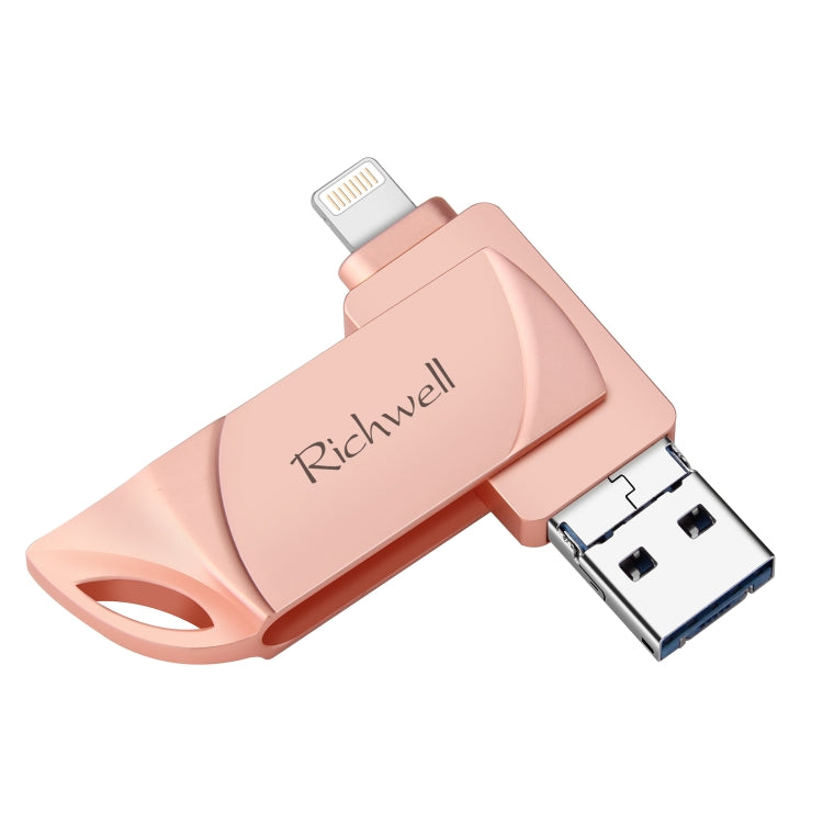 Richwell DXZ66 Disco flash USB 16G 3 en 1 Micro USB + 8 pines + USB 3.0 Compatible con iPhone e IOS
