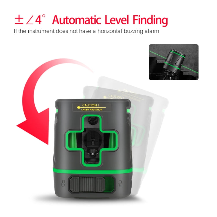 SNDWAY SW-331G Nivel láser 2 líneas 360 grados batería recargable Rayo verde nivel autonivelante láser 3D giratorio Vertical Horizontal