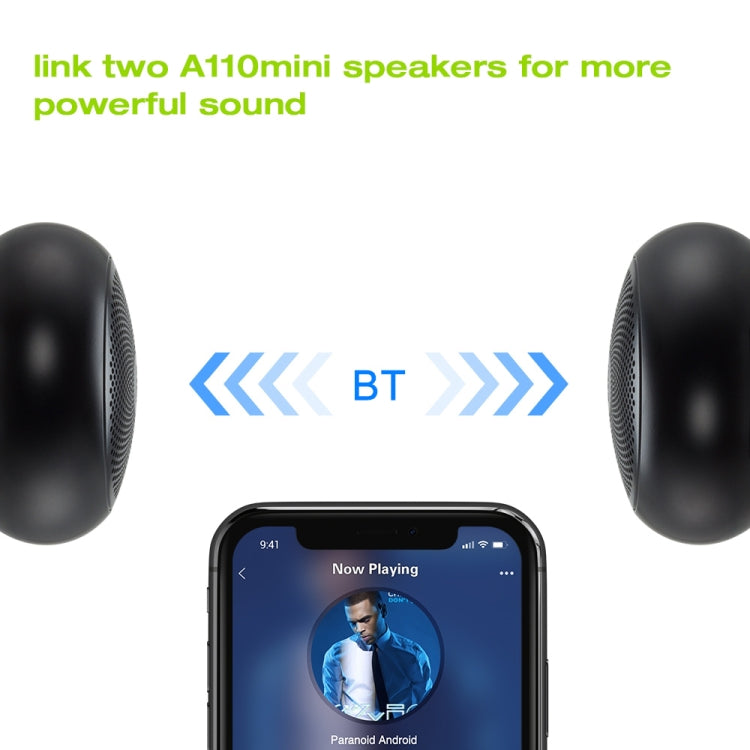 EWA A110mini Altavoz Bluetooth de alta ocultación Bajo de alta potencia de tamaño pequeño, tecnología Bluetooth TWS, soporte TF