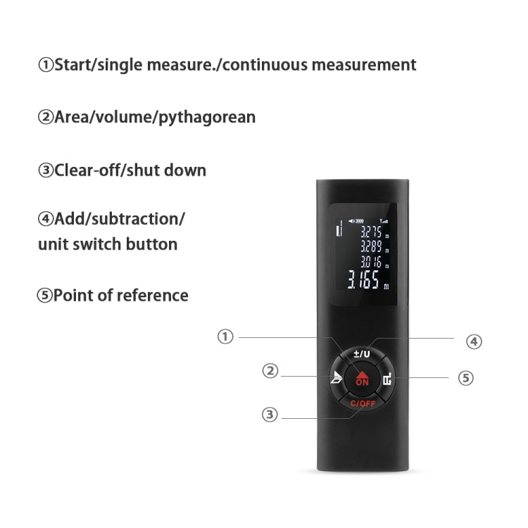Mini medidor de distancia láser JQ-40, telémetro láser portátil Digital recargable de 40m, telémetro láser portátil, medida de construcción, 40m