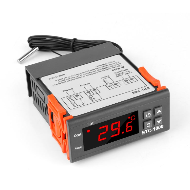 Controlador de temperatura Digital STC-1000 de 220V, termostato regulador de temperatura LED para relé de incubadora, calefacción y refrigeración de 10A, 220V