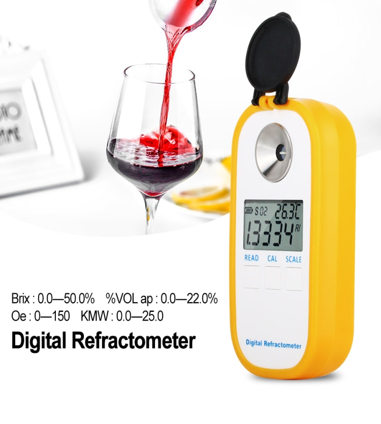 Refractómetro con pantalla Digital DR401 Brix 0-50% rango de Alcohol 0 ~ 22% refractómetro cerveza vino fruta uva azúcar sacarímetro, DR401