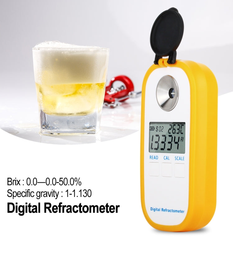 Refractómetro Digital de cerveza DR402, hidrómetro de mosto Brix 0-50%, medidor de concentración, refractómetro electrónico, probador de Alcohol de vino, DR402