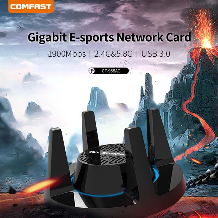 Comfast CF-958AC adaptador Wifi PA de alta potencia 1900Mbps tarjeta de red Gigabit e-sports 2,4 Ghz + 5,8 Ghz USB 3,0 PC receptor Dongle Lan
