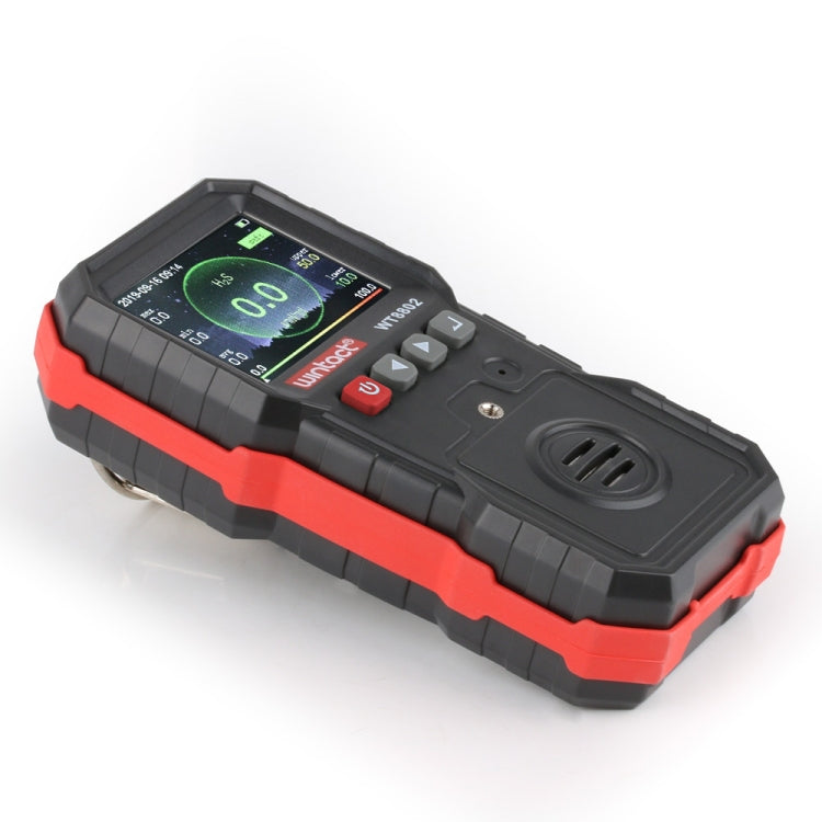 WINTACT WT8802 Monitor de sulfuro de hidrógeno Sensor de gas recargable profesional Alarma de vibración de luz y sonido digital de alta sensibilidad Detector H2S
